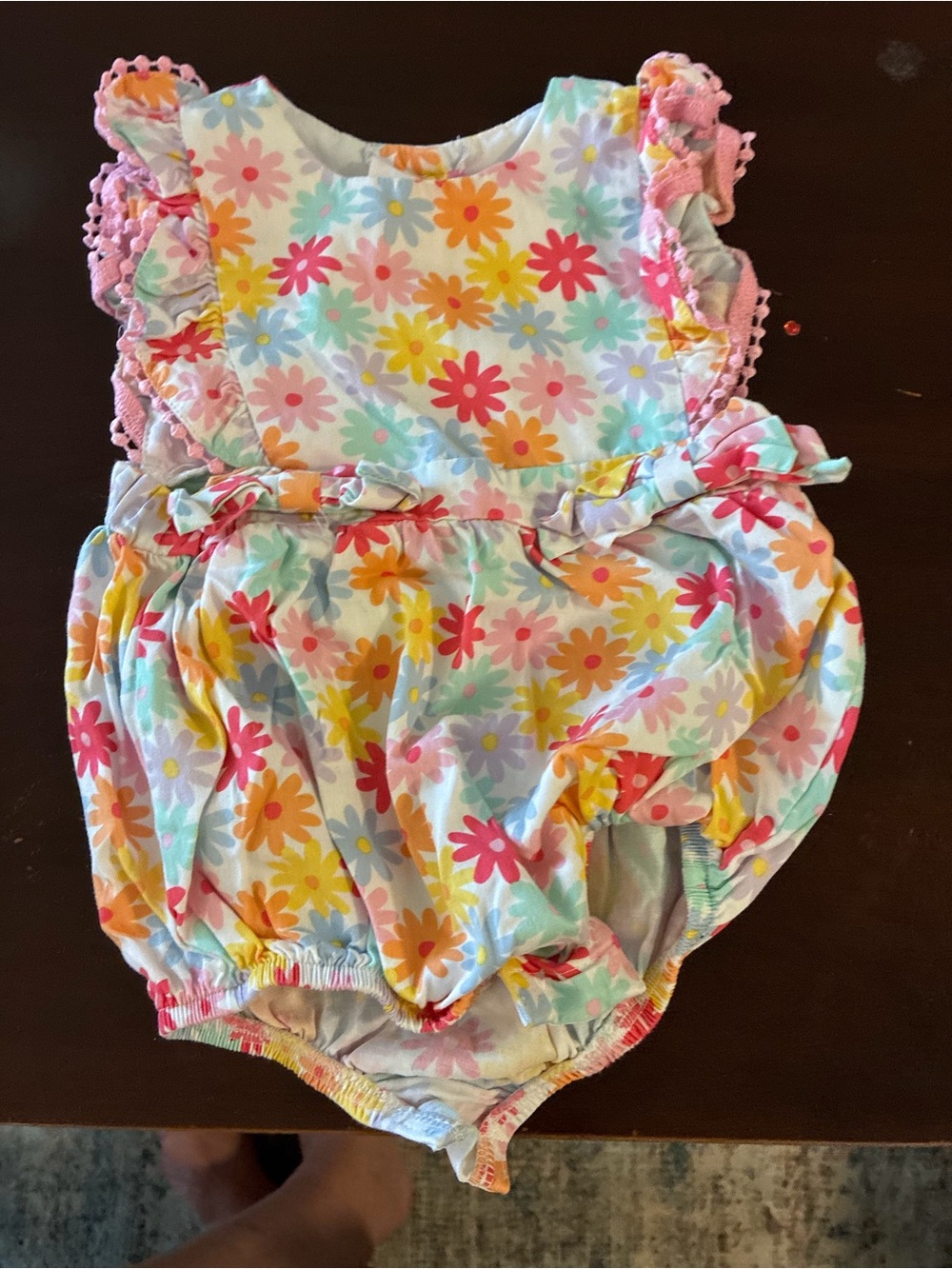 Good Lad Floral Bubble Romper in Pink, Yellow & Blue